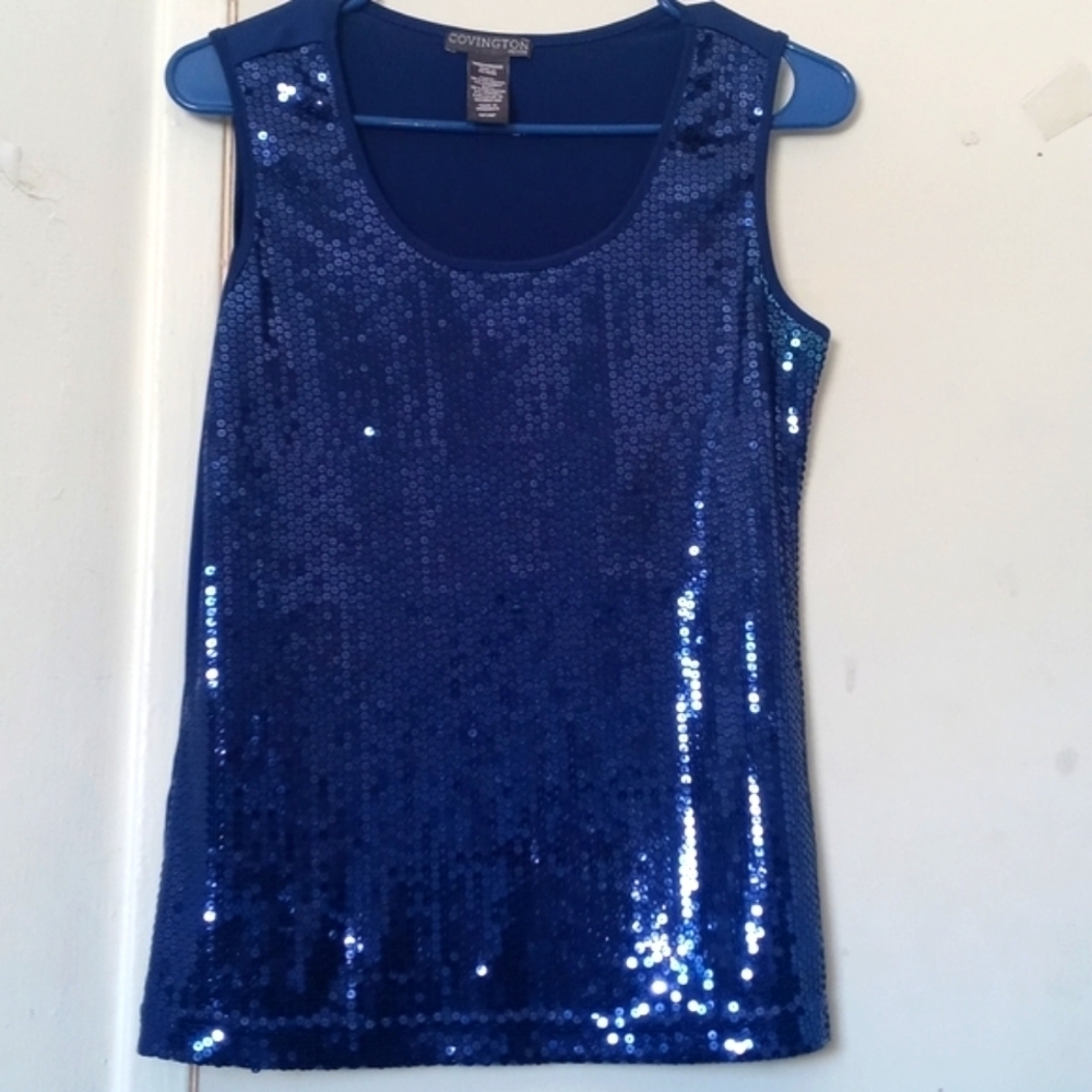 Covington glitter blue tank size M /P